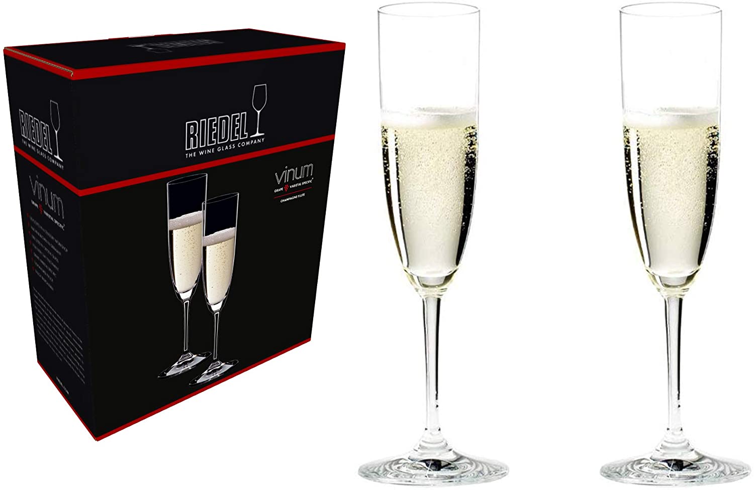 2 бокала для шампанского RIEDEL Vinum Champagne Flute Set 6416/08
