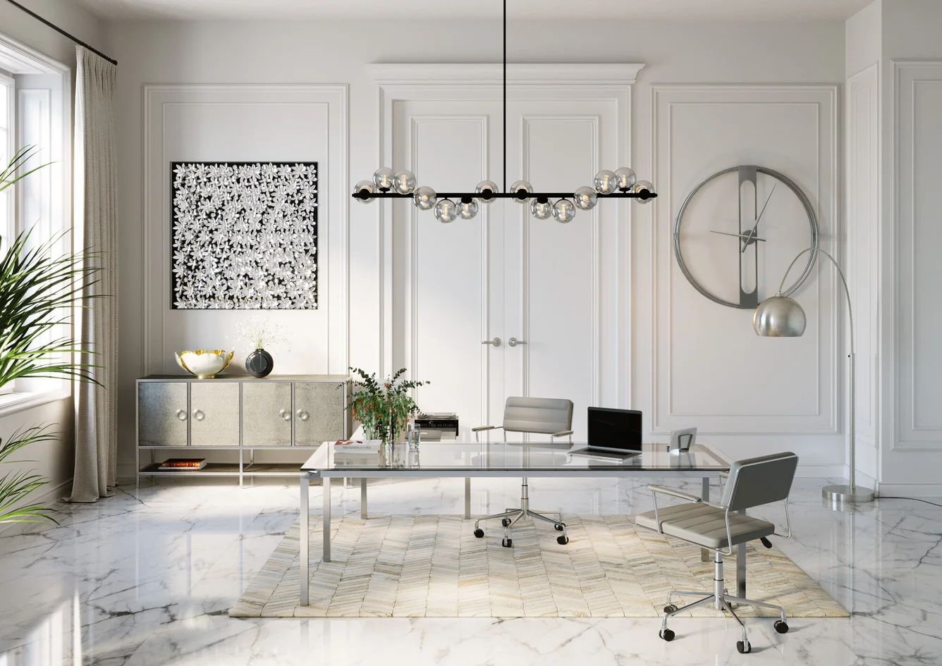 Настенные часы KARE Wanduhr Clip Silber 61479