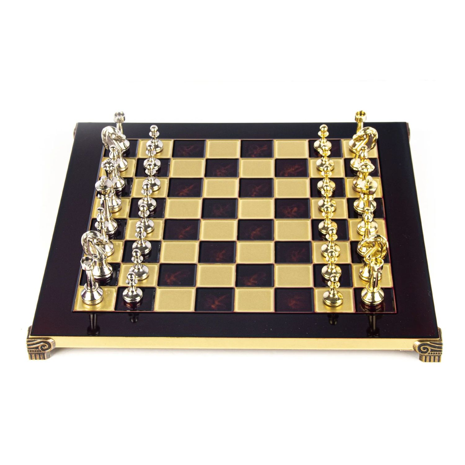 Шахматы Manopoulos Classic Metal Staunton Chess Set S34RED