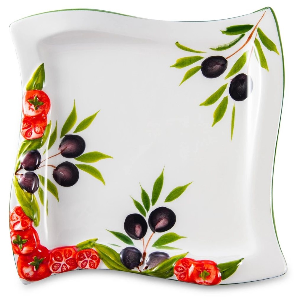 Блюдо квадратное Edelweiss Tomato & Olives Square Small Platter EDW-8005P