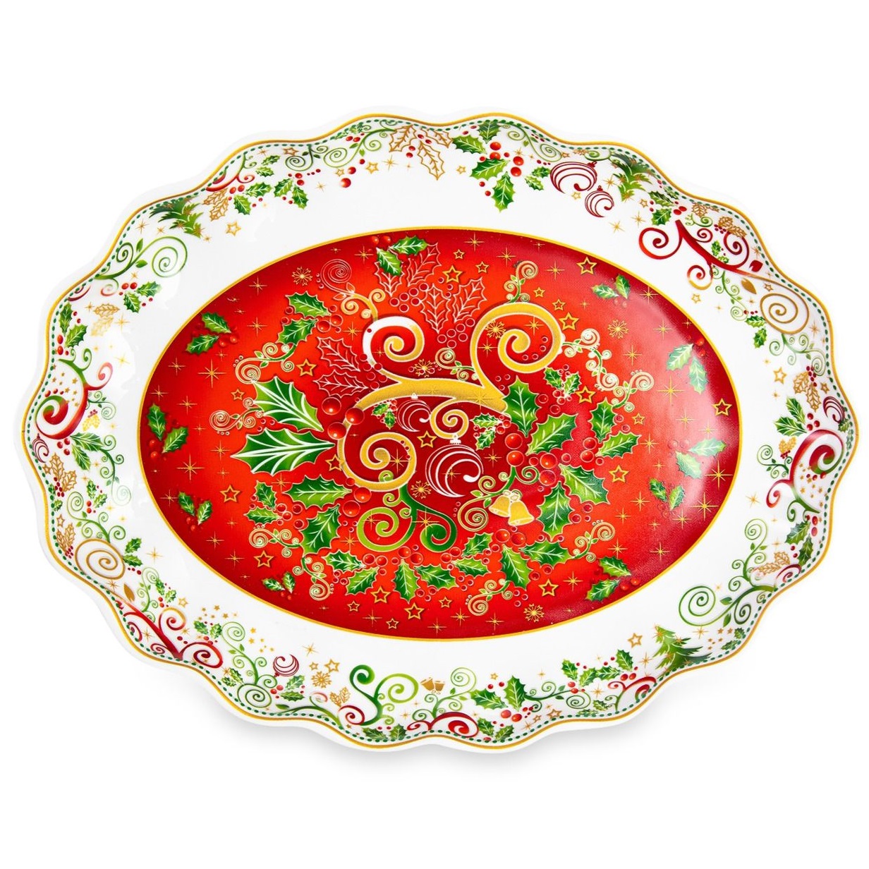 Блюдо овальное Lamart Palais Royal Christmas Mistletoe 23049