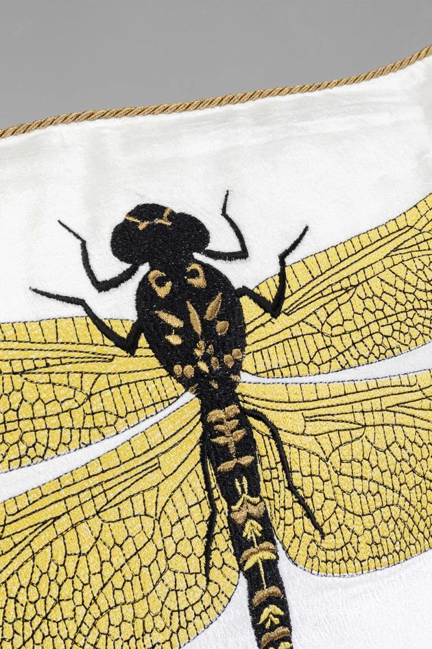 Подушка KARE Kissen Glitter Dragonfly Weiß 55241