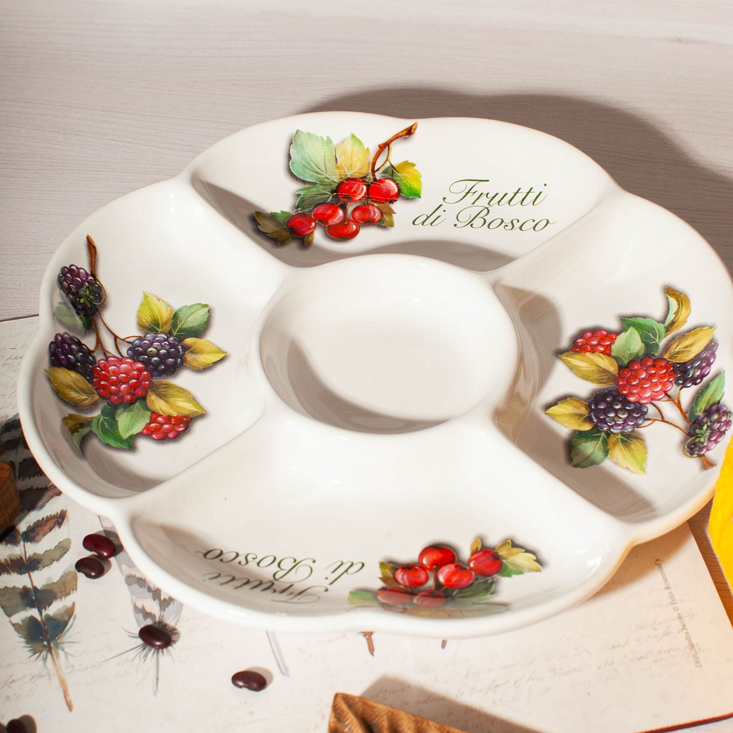 Менажница Nuova Cer Frutti di Bosco Antipastiera piccola 6019-FBO