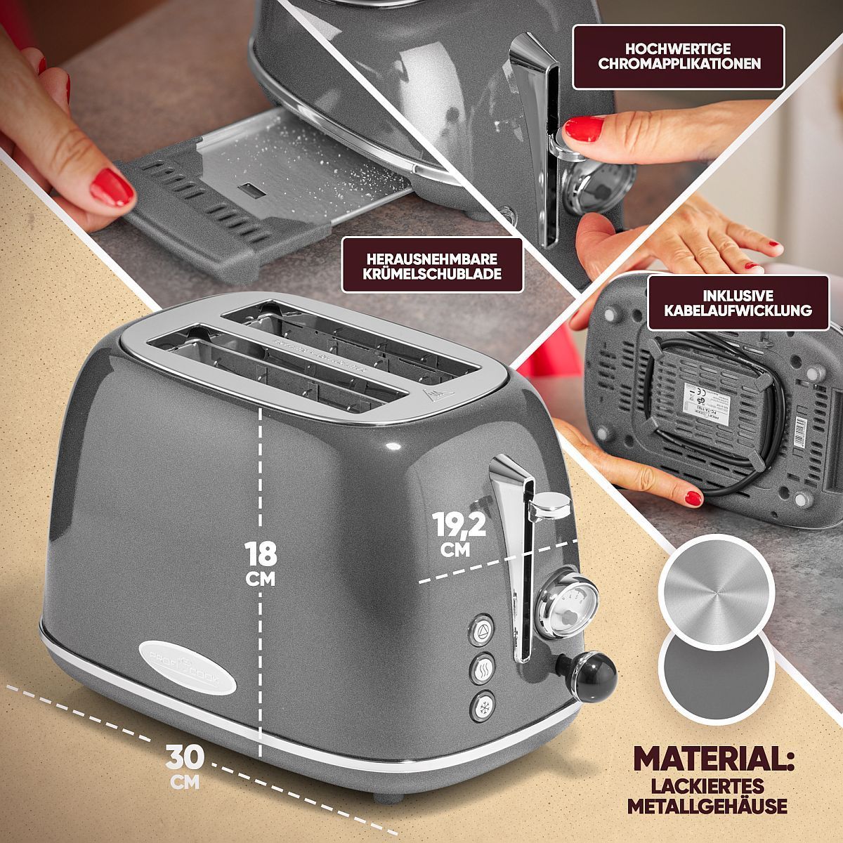 Тостер Proficook PC-TA 1193 anthrazit