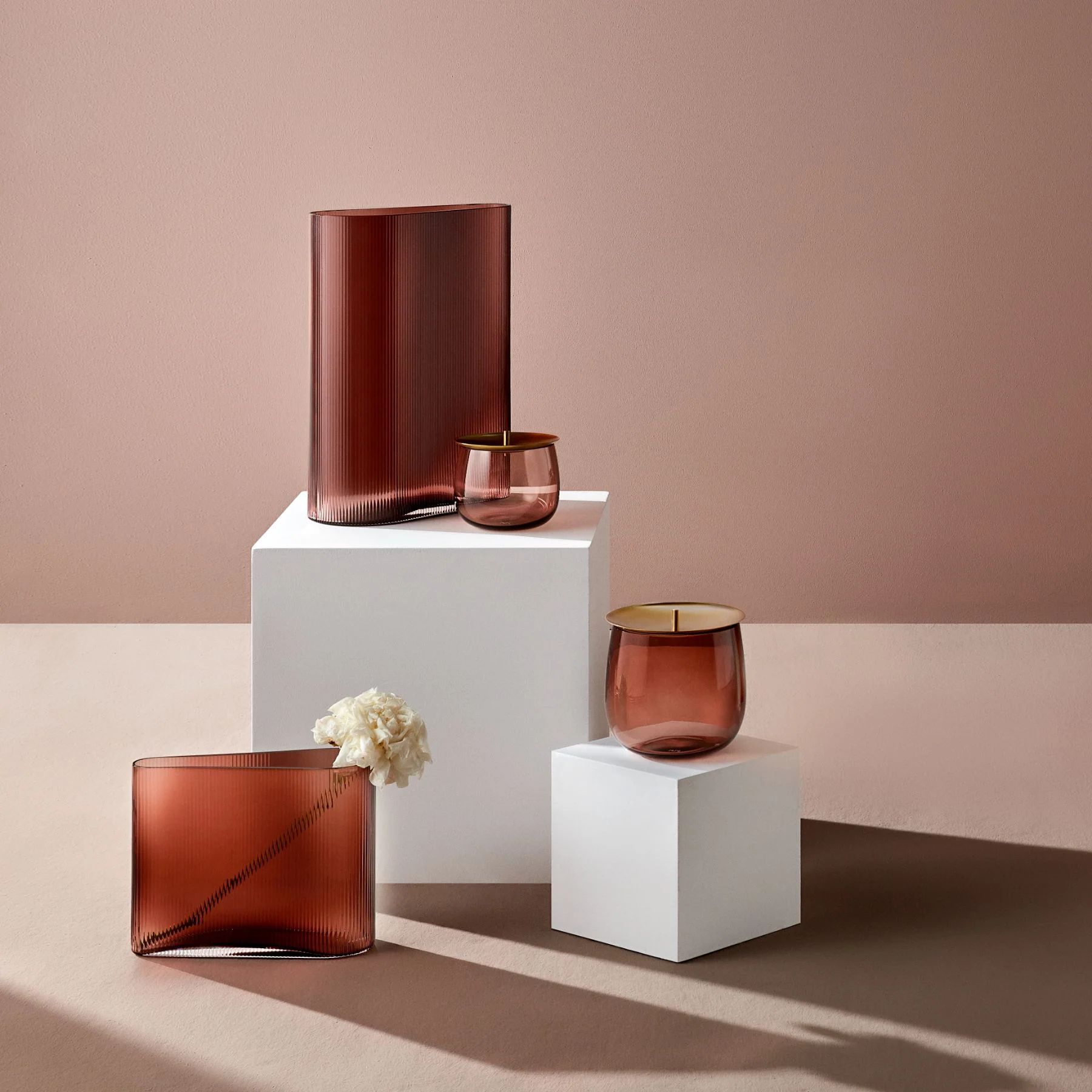 Ваза Nude Glass Mist Tall Caramel 1101322