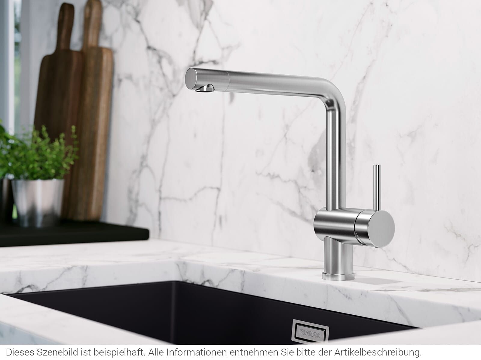 Кухонный смеситель Blanco Linus PVD Satin Platinum 527698