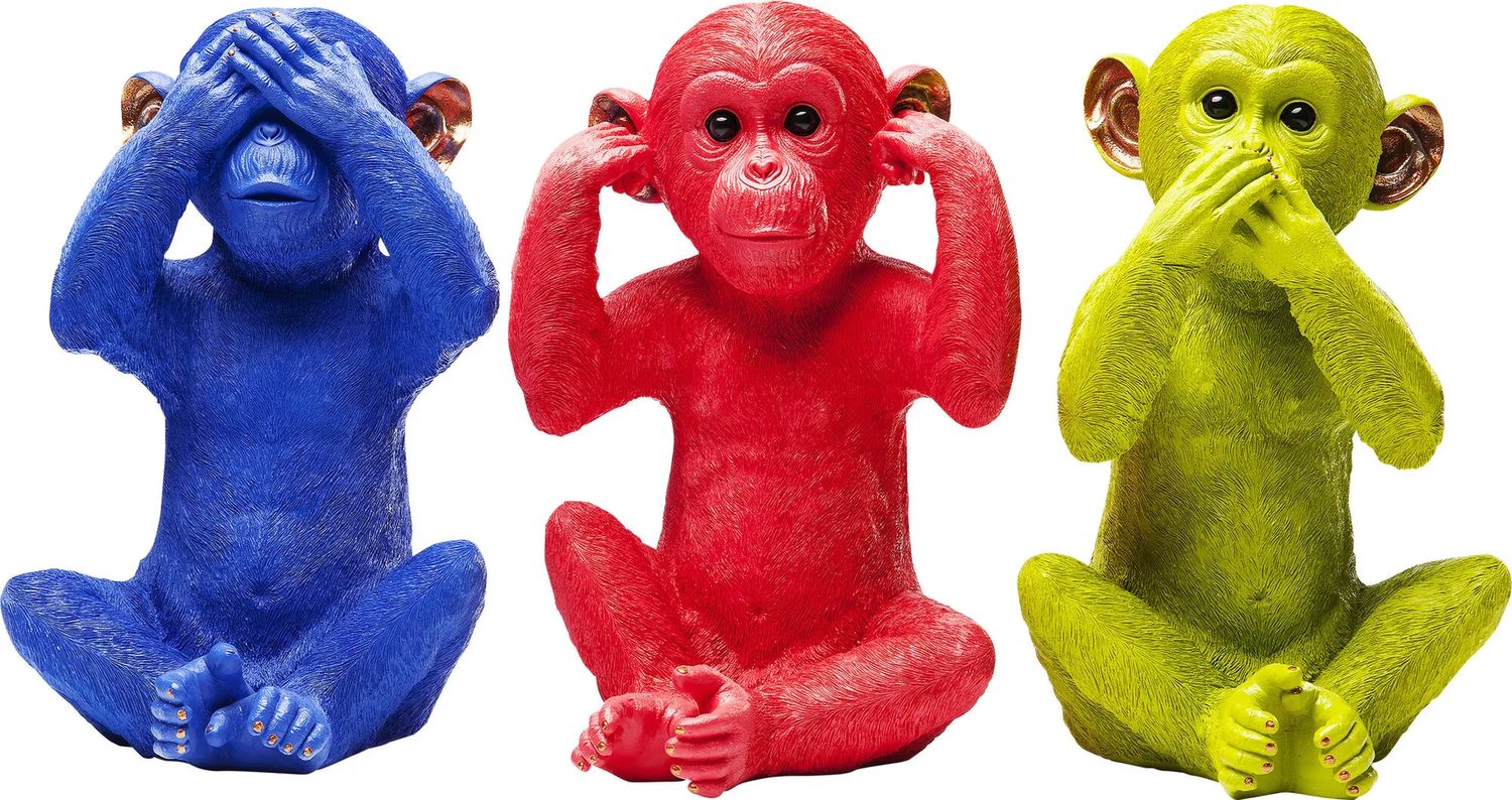 Копилка KARE Spardose Monkey Mizaru Blau 60792