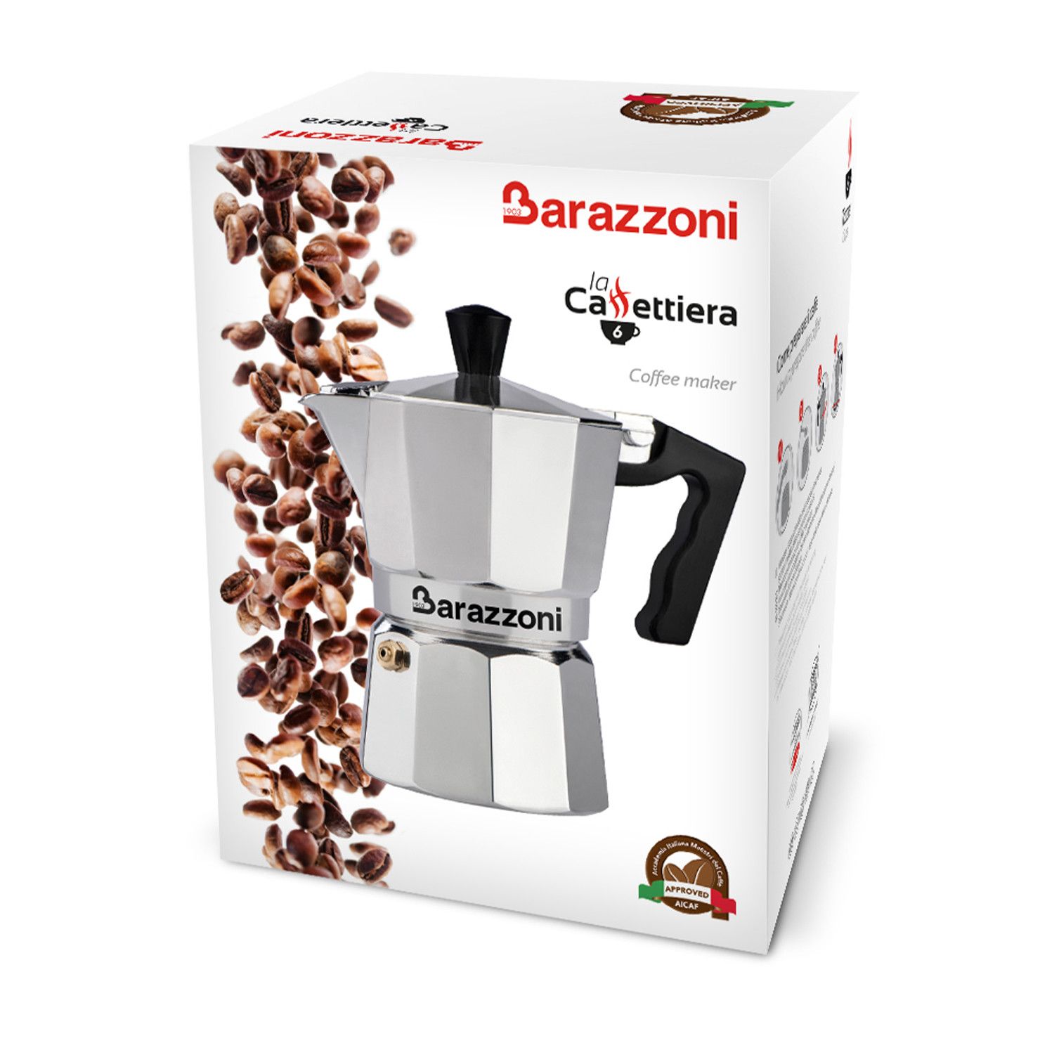 Кофеварка гейзерная Barazzoni Caffetiera 6 Tz Alluminium 830005506