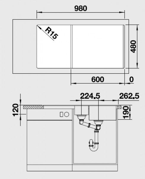 Кухонная мойка Blanco Legra 6S Silgranit Black 526086
