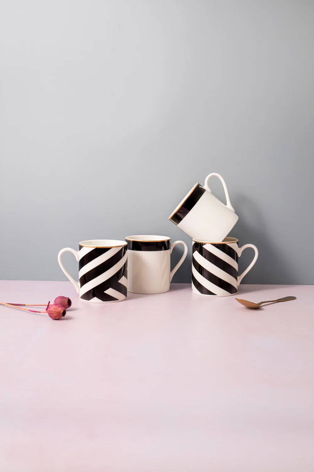 4 кружки KitchenCraft Mikasa Luxe Deco Mugs Set MKLDMUGPK4