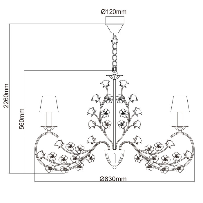Люстра подвесная Chiaro Sicily Hanging Chandelier 282012008