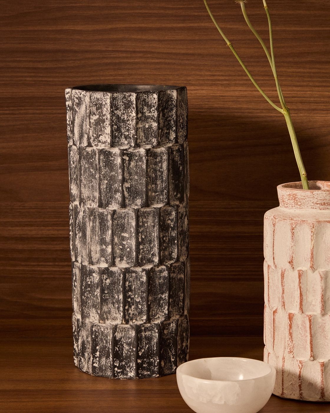 Ваза La Forma Arisa Papier-Mache Black Vase LF-205529