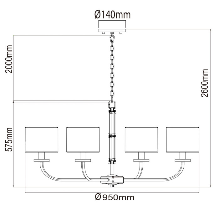 Люстра подвесная Chiaro Palermo Hanging Chandelier 386017008