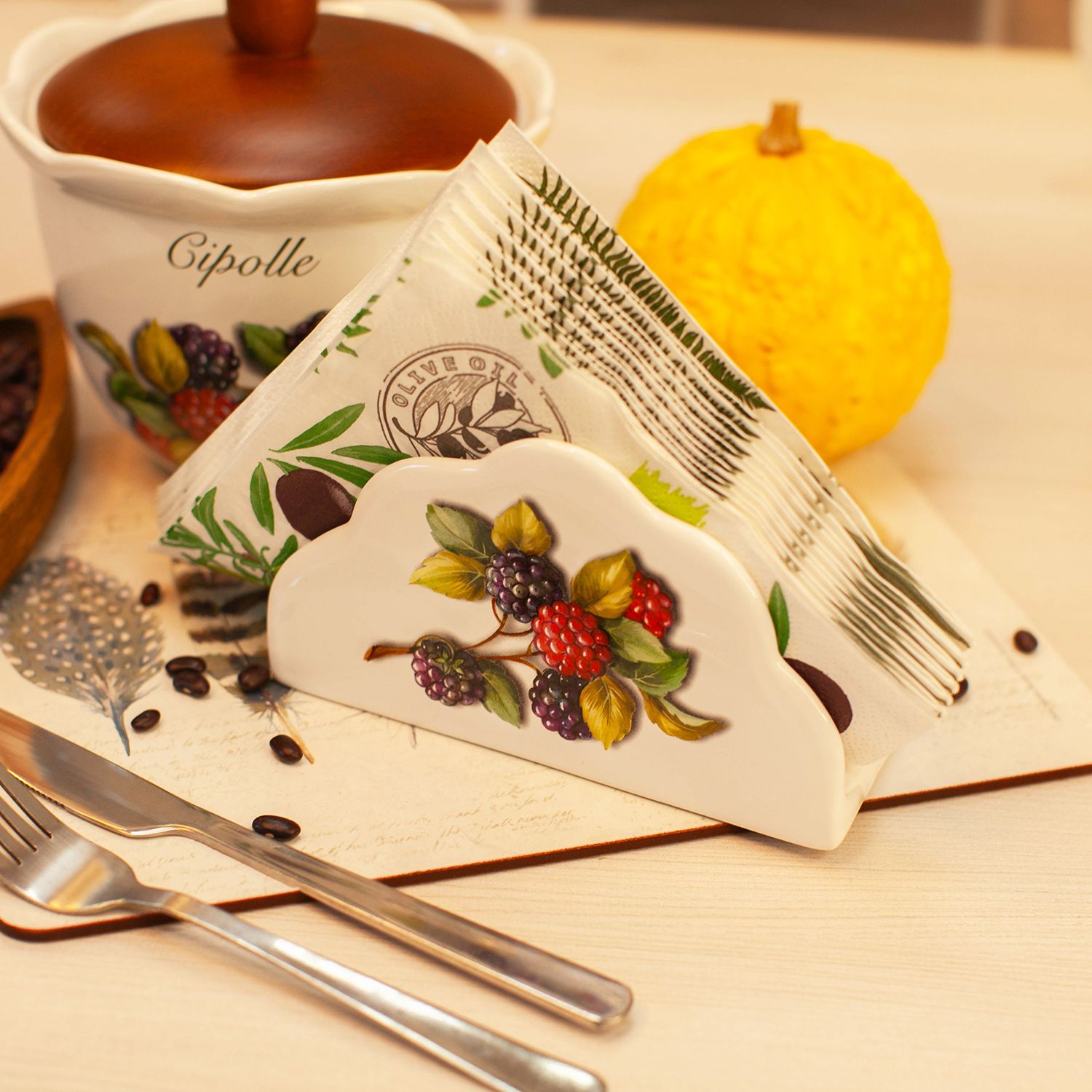 Салфетница Nuova Cer Frutti di Bosco Portatovaglioli verticale 3520-FBO