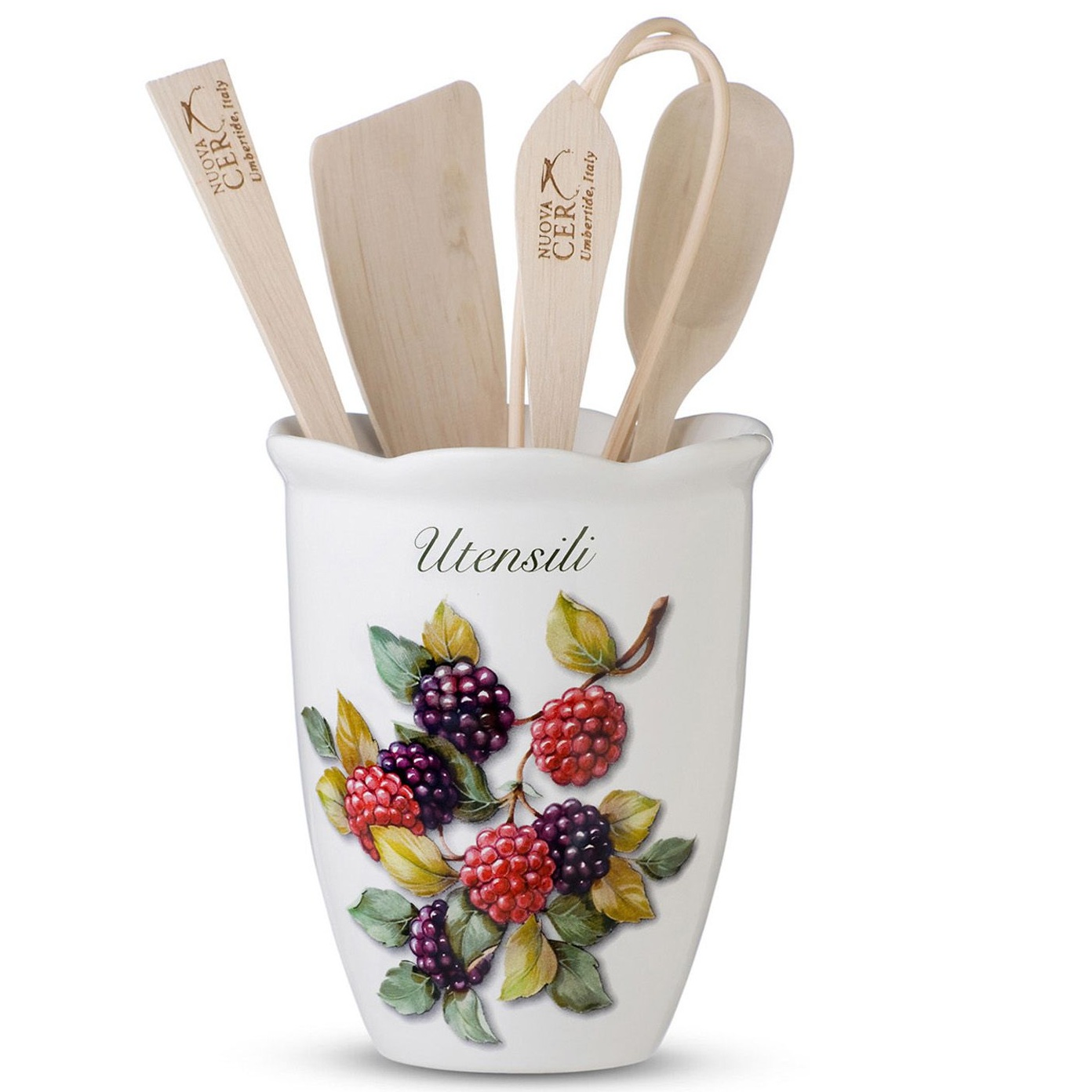 Подставка для столовых приборов Nuova Cer Frutti di Bosco Barattolo portautensili 7372-FBO