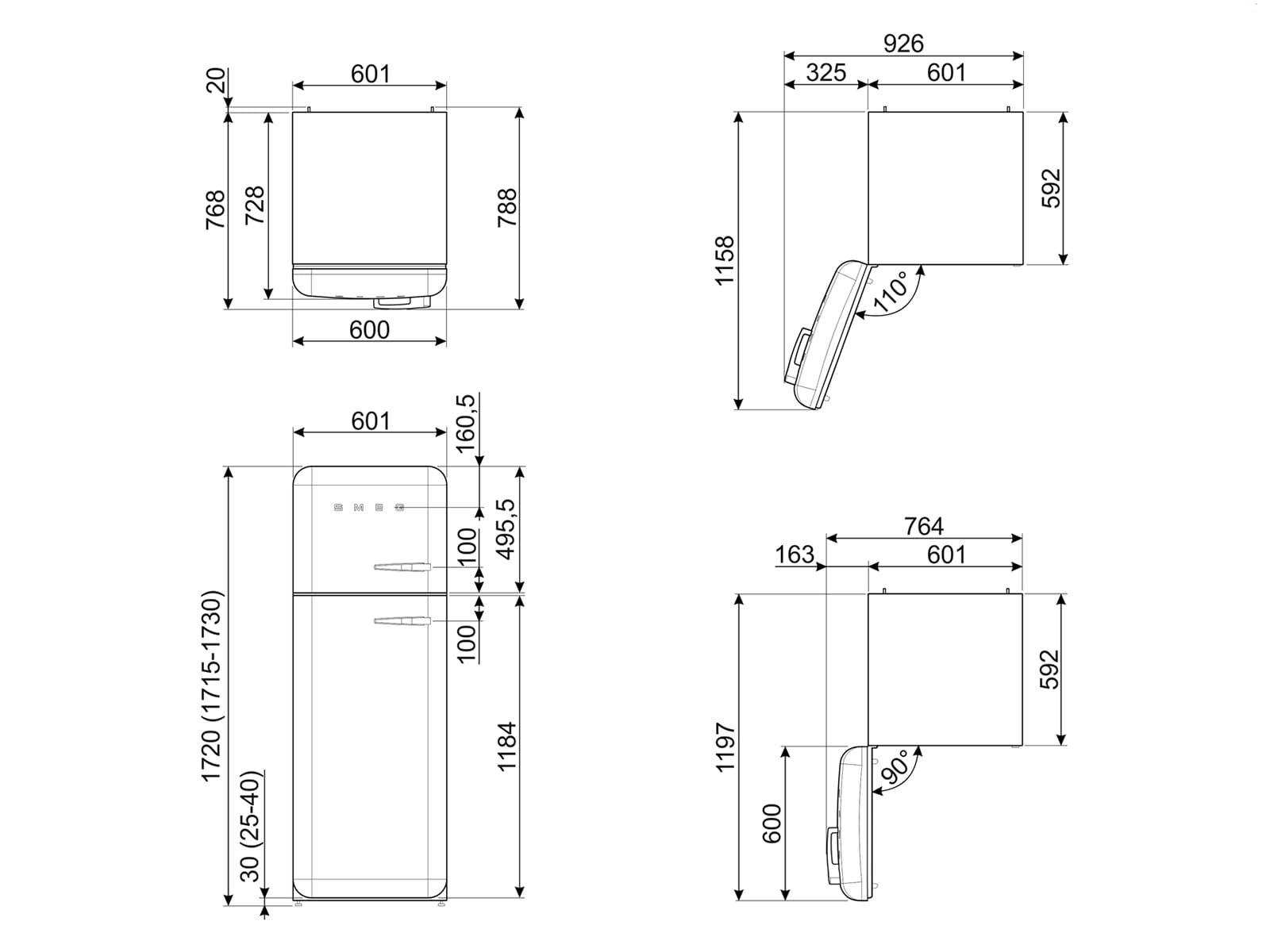 Холодильник SMEG FAB30LRD5