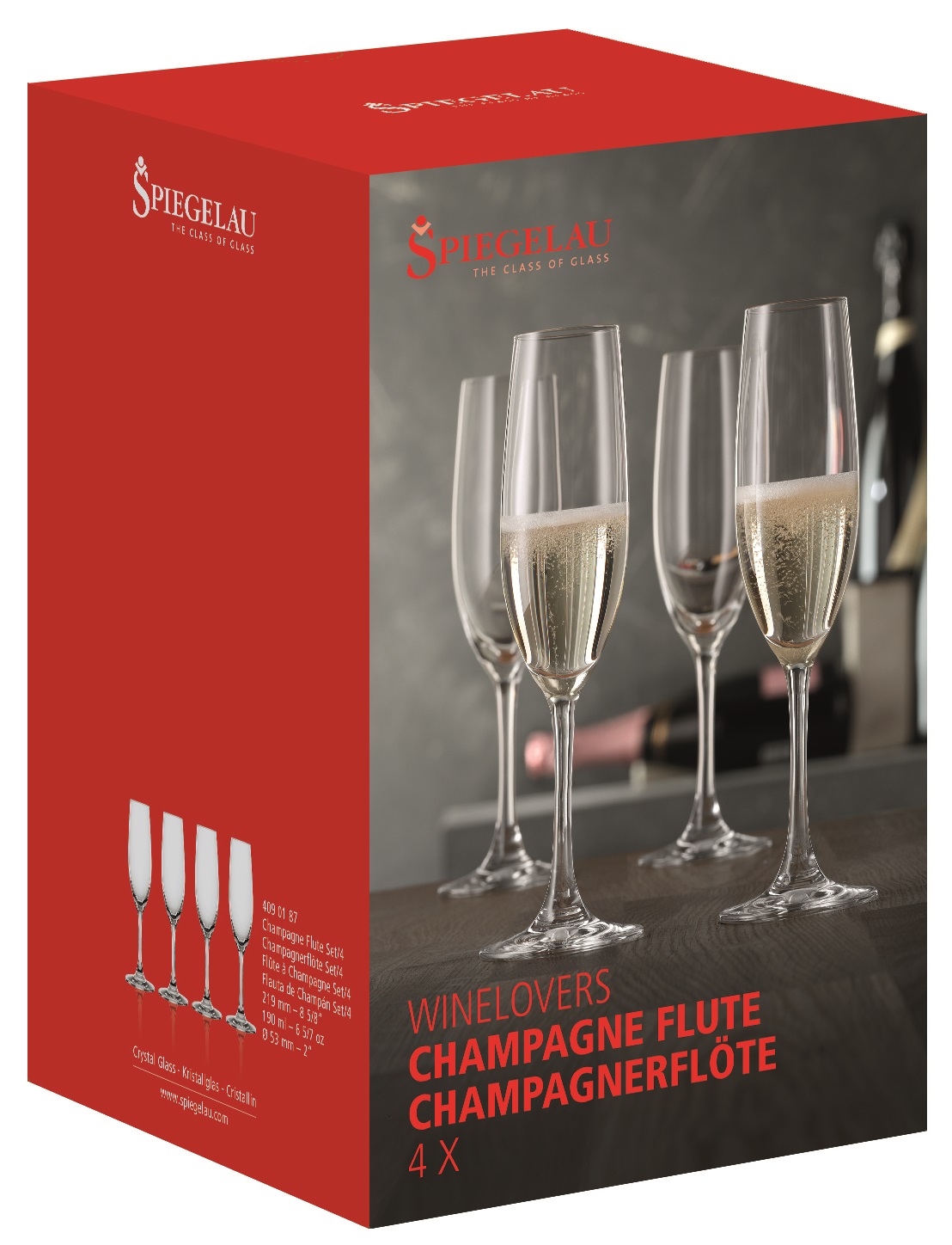 4 бокала для шампанского Spiegelau Winelovers Champagne Flute Set 4090187