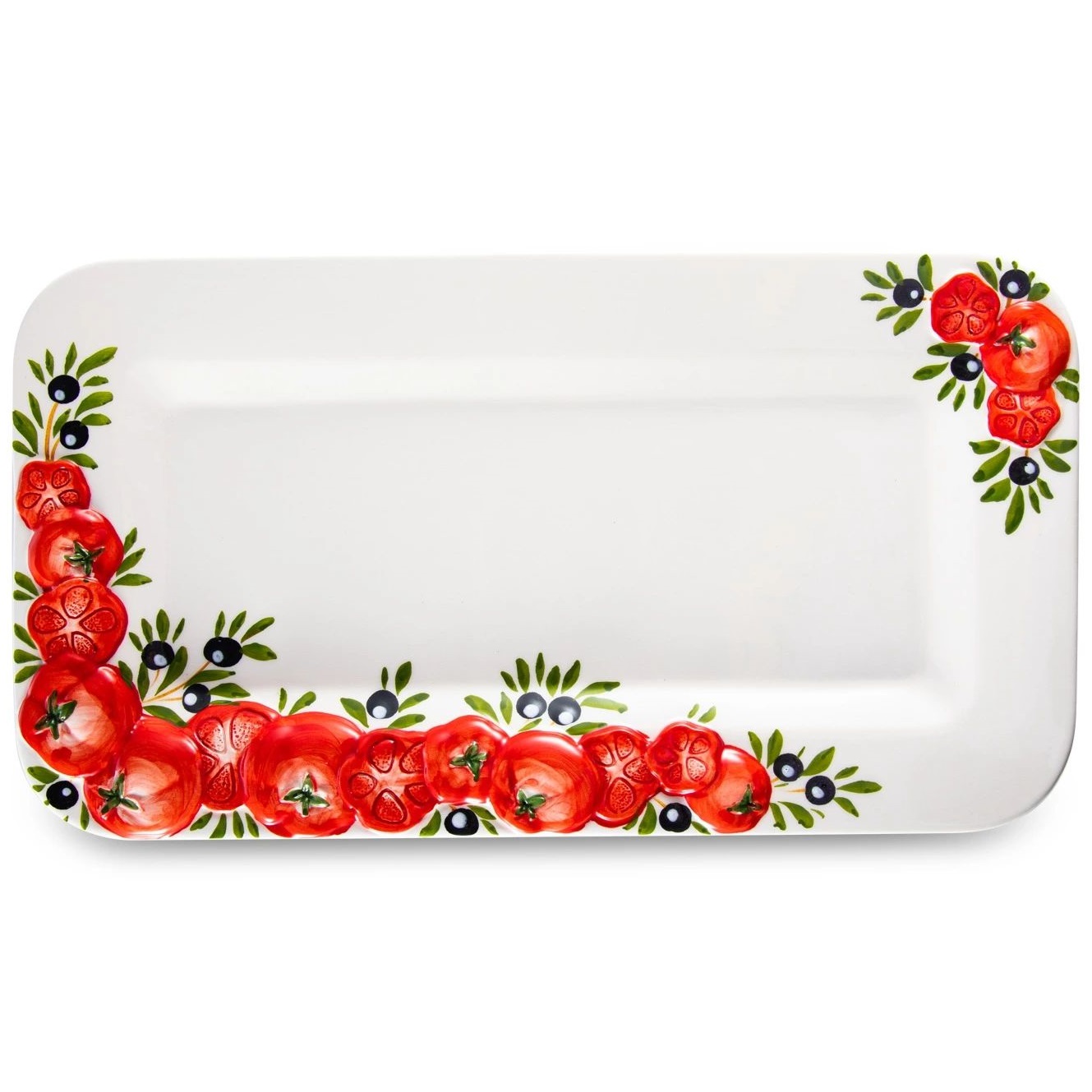 Блюдо прямоугольное Edelweiss Tomato & Olives Rectangular Medium Platter EDW-1048P