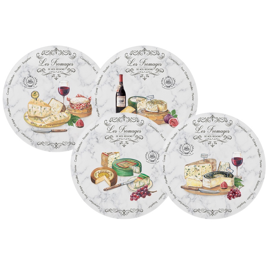 Набор тарелок для сыра Easy Life Les Fromages Porcelain Side Coupe Plates (арт. R0464/LESF)
