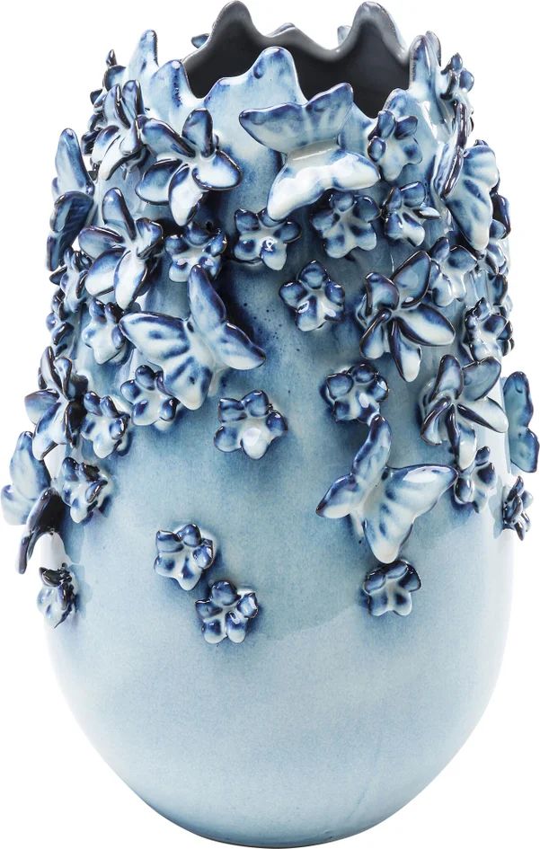 Ваза KARE Vase Butterflies Lightblue 60463