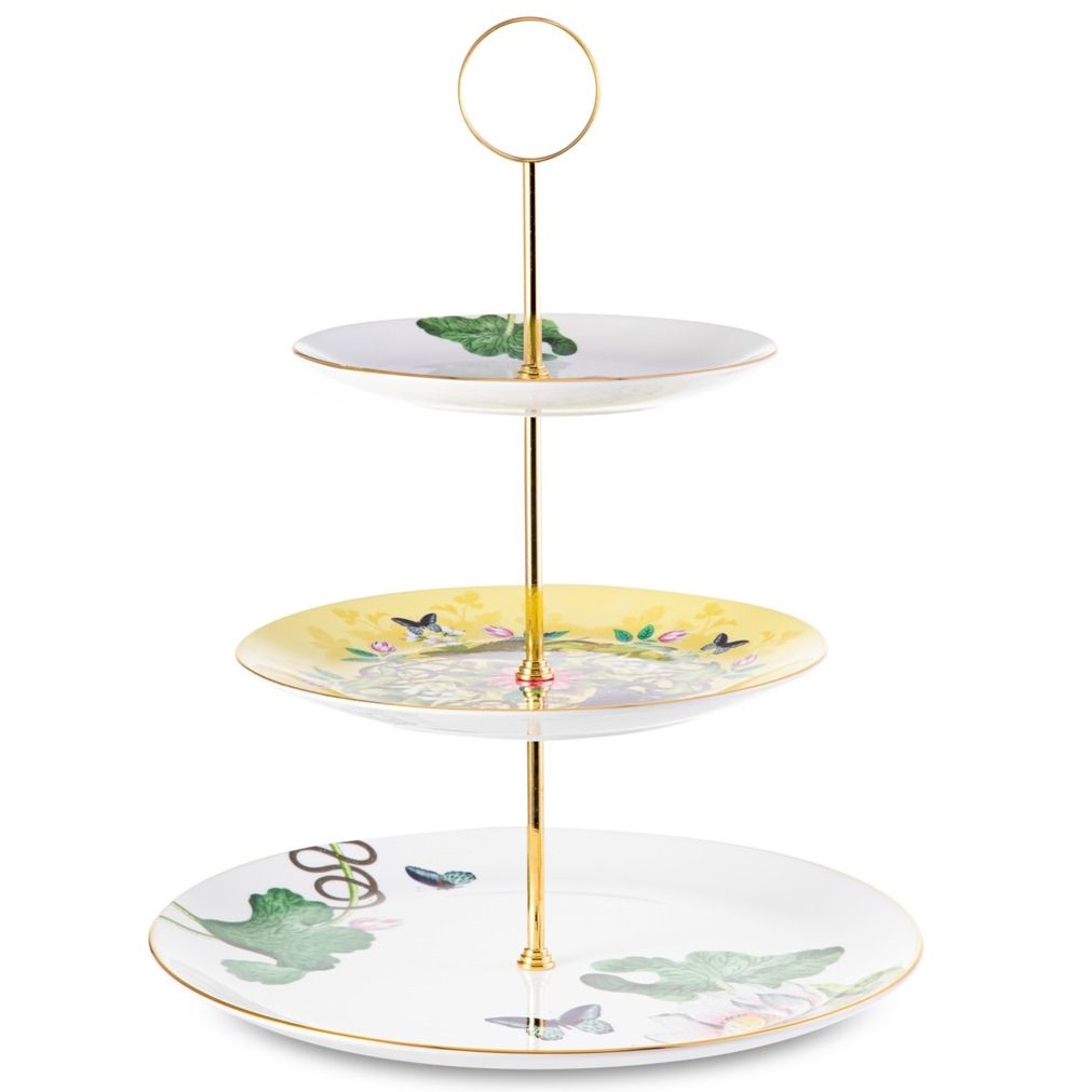 Блюдо трехъярусное Wedgwood Wonderlust Waterlily 3 Tier Cake Stand 1061853