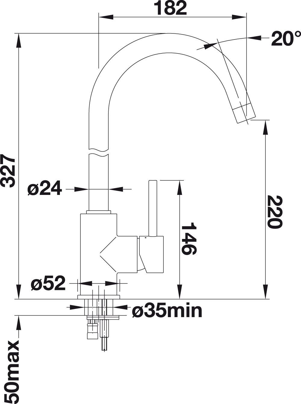 Кухонный смеситель Blanco Mida Galvanic Chrome 524201
