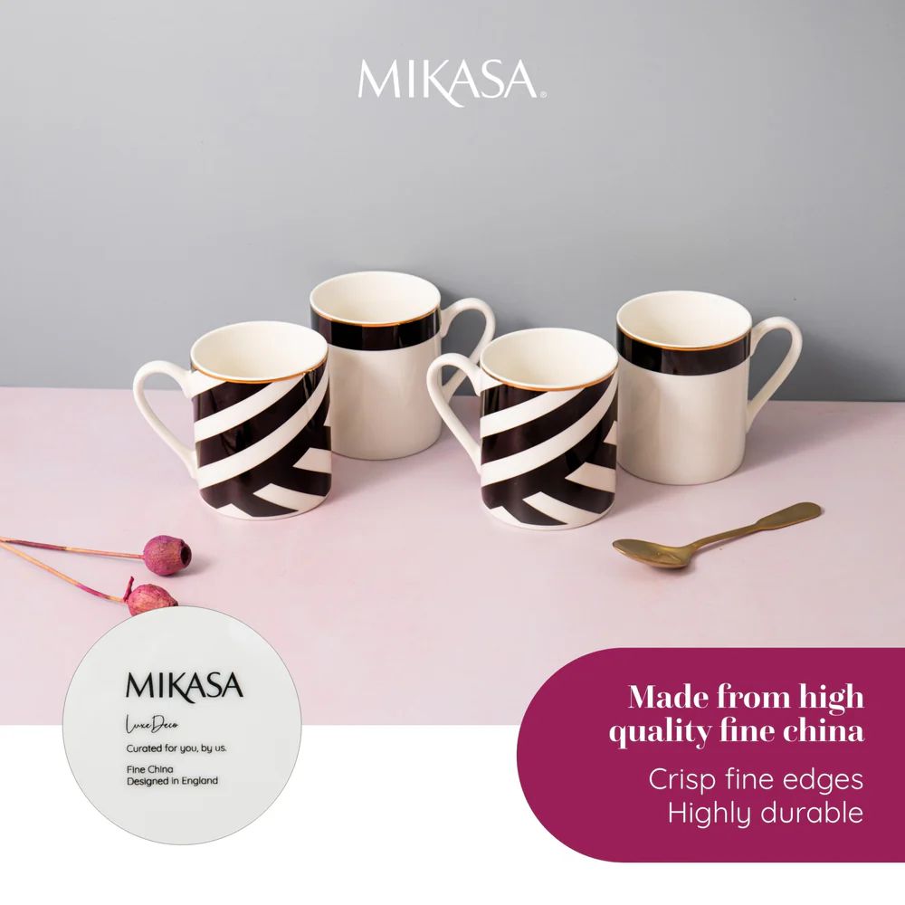 4 кружки KitchenCraft Mikasa Luxe Deco Mugs Set MKLDMUGPK4