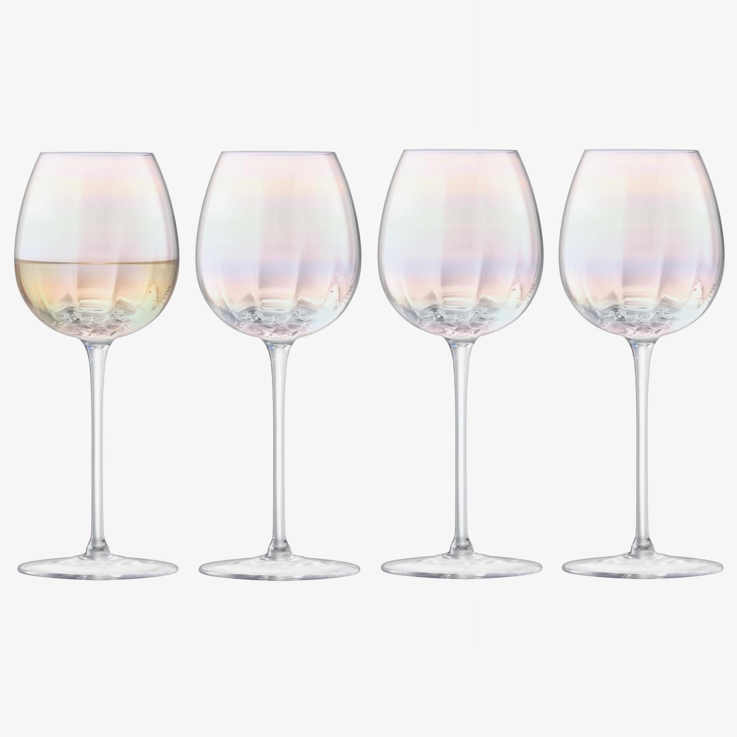 4 бокала для белого вина LSA International Pearl White Wine Glass Set G1332-12-401
