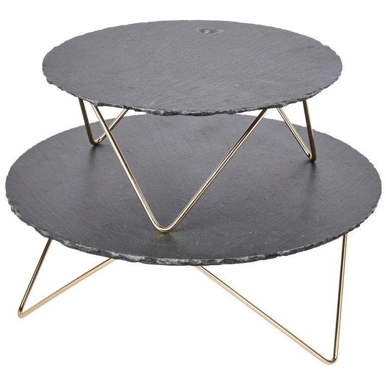 Блюдо сервировочное KitchenCraft Artesa Tiered Serving Stand ART2TSLATE