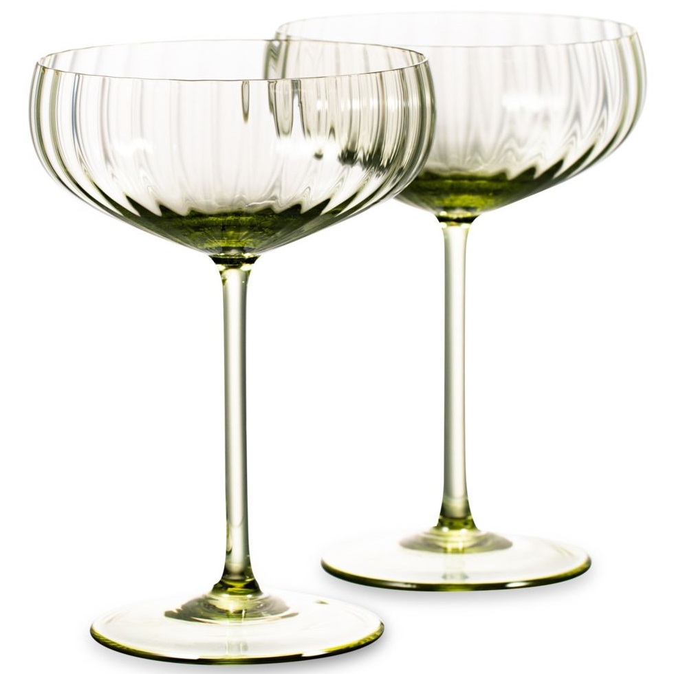 2 бокала для шампанского Anna Von Lipa Lyon Champagne Saucer Olive Green Set AVL-622-32