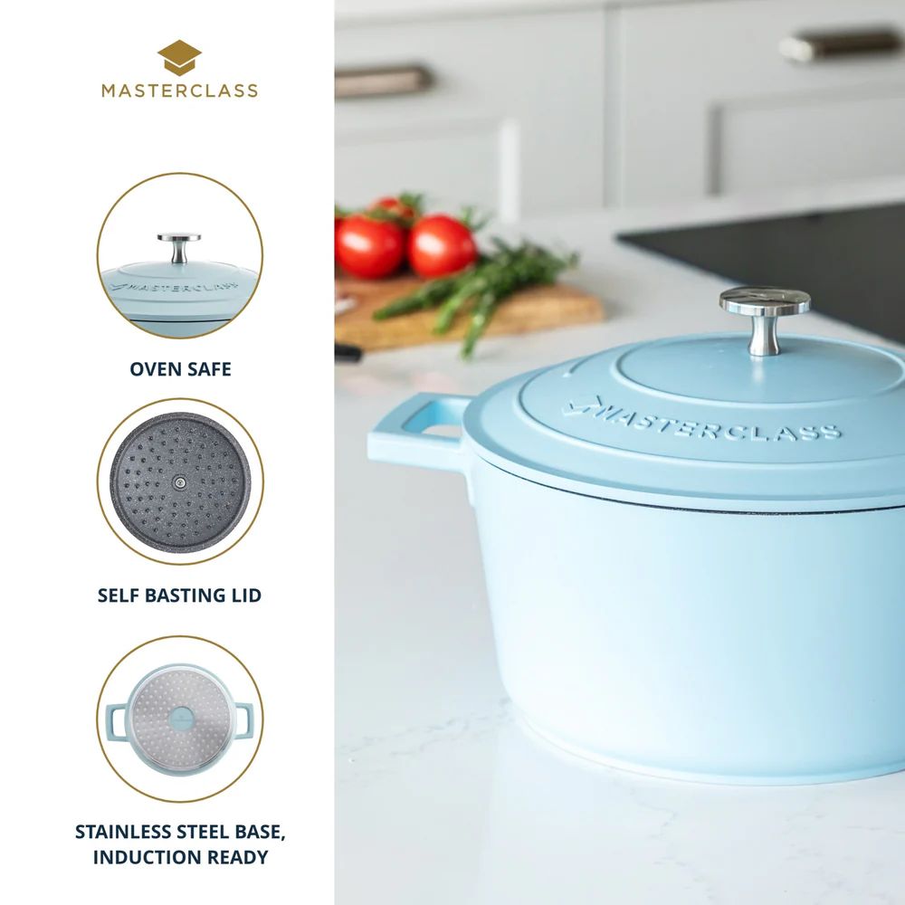 Кастрюля с крышкой KitchenCraft MasterClass Sky Blue Casserole Dish MCMCRD24SKY