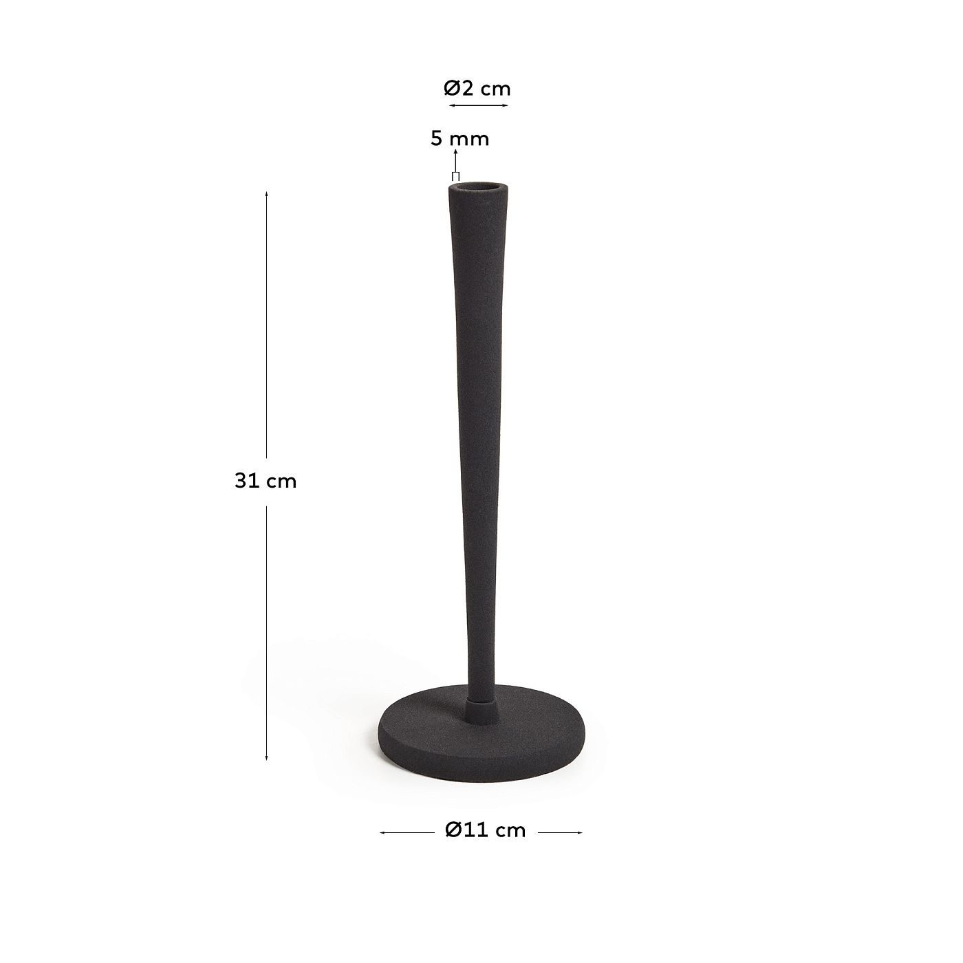 Подсвечник La Forma Elsia Zarela Black Candleholder LF-145897