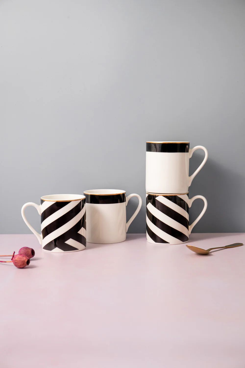 4 кружки KitchenCraft Mikasa Luxe Deco Mugs Set MKLDMUGPK4
