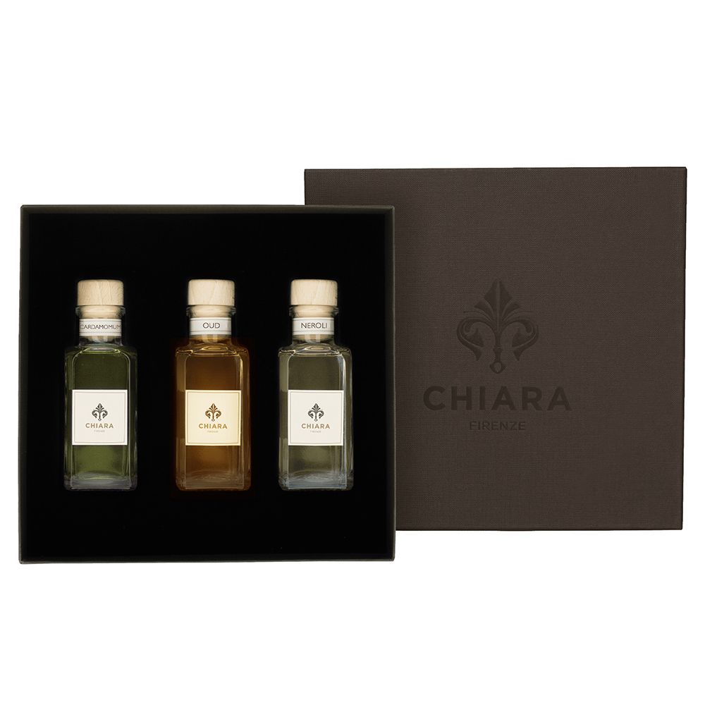 Подарочный арома-набор Chiara Firenze Neroli / Cardamomum / Oud Gift Set 3X100/NEROLINEW