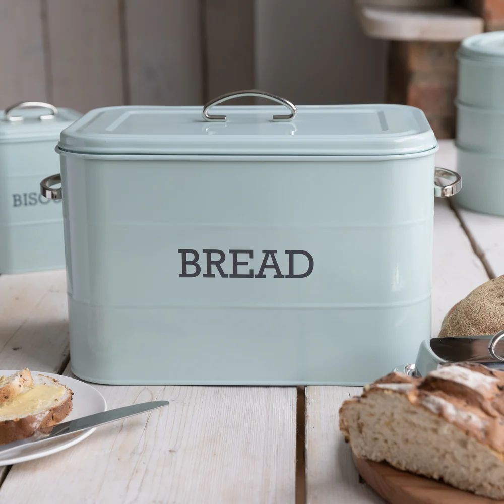 Хлебница KitchenCraft Living Nostalgia Vintage Blue Bread Bin LNBBINBLU