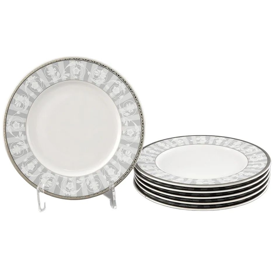 Набор из 6 тарелок Leander Sabina Šedý Ornament 02160327-1013