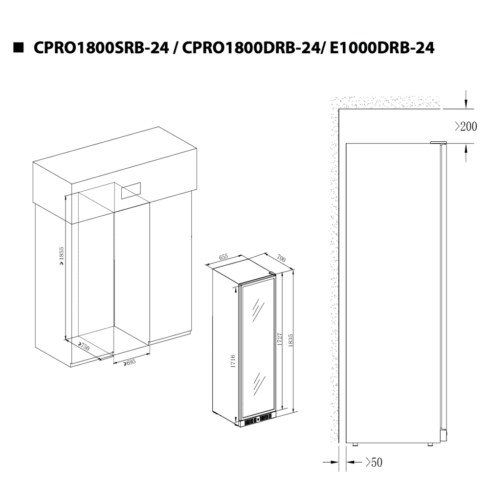 Винный шкаф Temptech CPRO1800SRB-24 Copenhagen