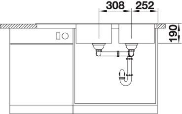 Кухонная мойка Blanco Legra 8S Silgranit Black 526088