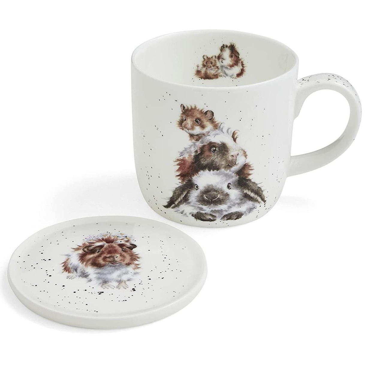Кружка с подставкой Royal Worcester Wrendale Designs Guinea Pig in the Middle WNQV3943-XG