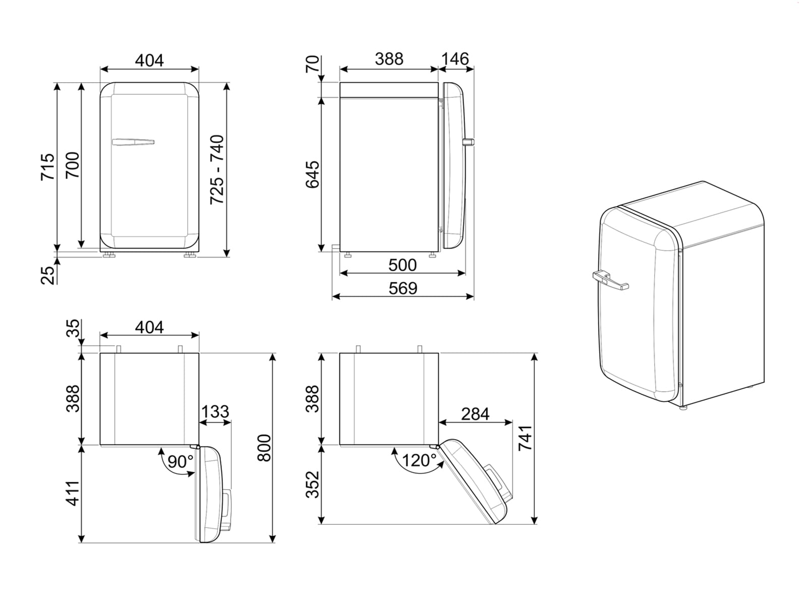 Холодильник SMEG FAB5ROR5