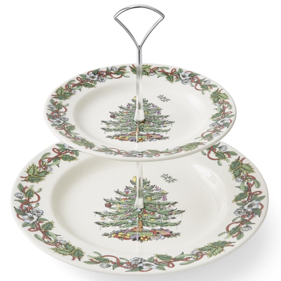 Блюдо двухъярусное Spode Christmas Tree 2-tier Cake Stand XTRO46700