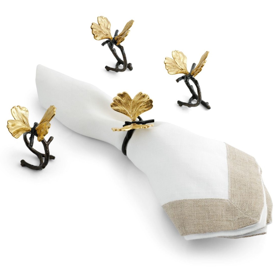 Набор колец для салфеток Michael Aram Butterfly Ginkgo Napkin Ring Set 175741