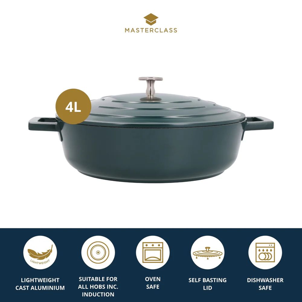 Сотейник KitchenCraft MasterClass Hunter Green Shallow Casserole Dish MCMSCRD28GRN