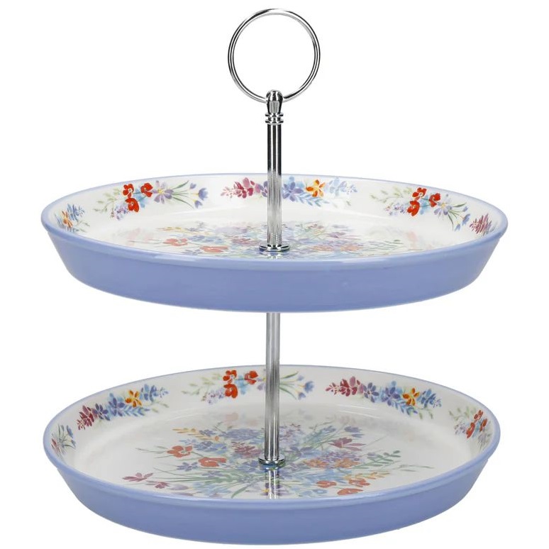 Блюдо двухъярусное KitchenCraft London Pottery Viscri Meadow Cake Stand LPVMCSTANDPUR