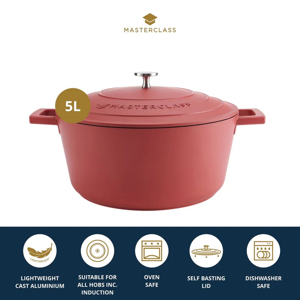 Кастрюля с крышкой KitchenCraft MasterClass Red Casserole Dish MCMCRD28RED