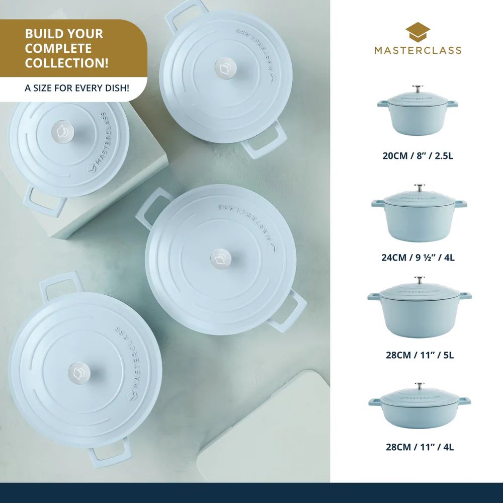 Кастрюля с крышкой KitchenCraft MasterClass Sky Blue Casserole Dish MCMCRD20SKY