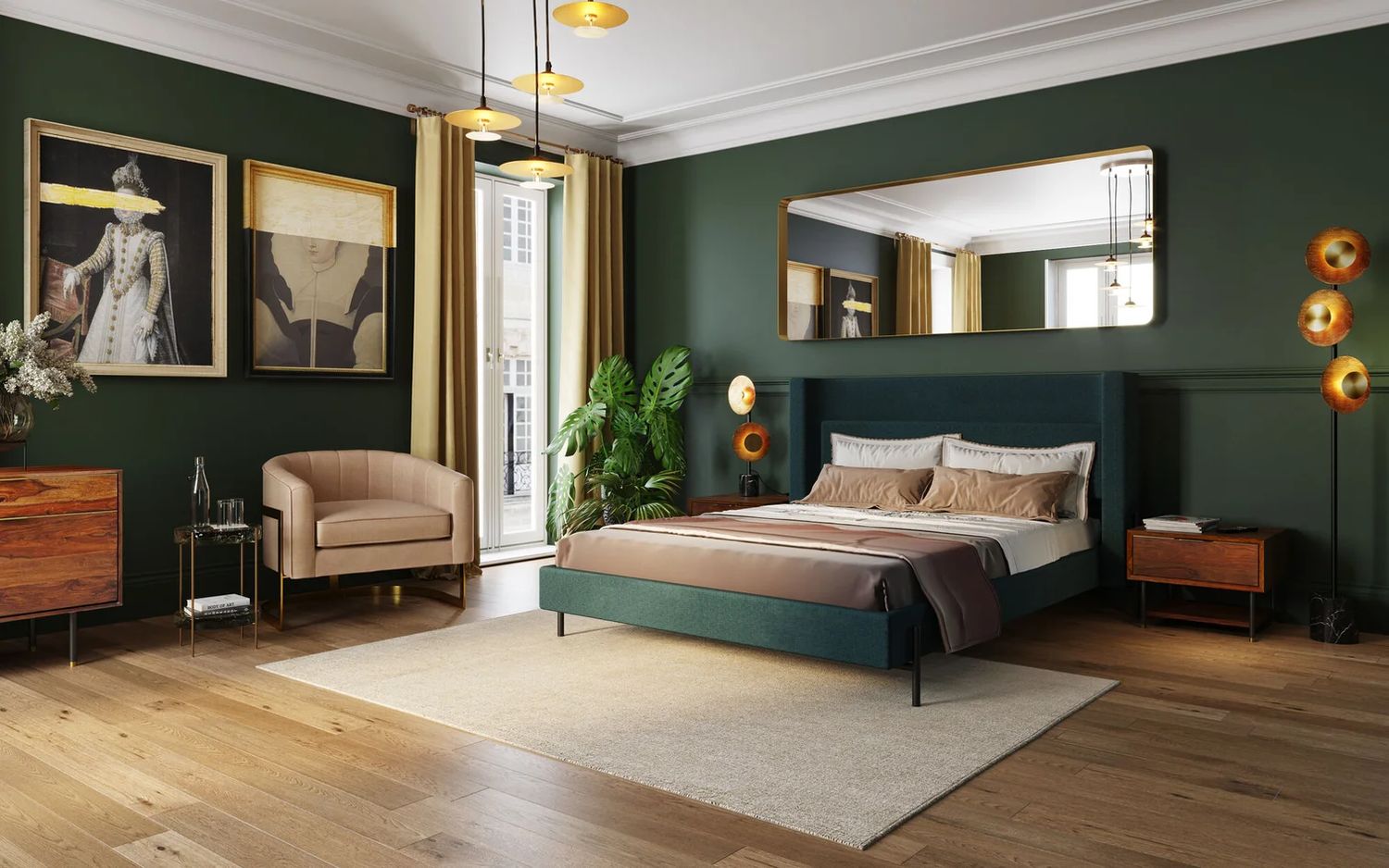 Зеркало KARE Spiegel Curve MO Brass 85275