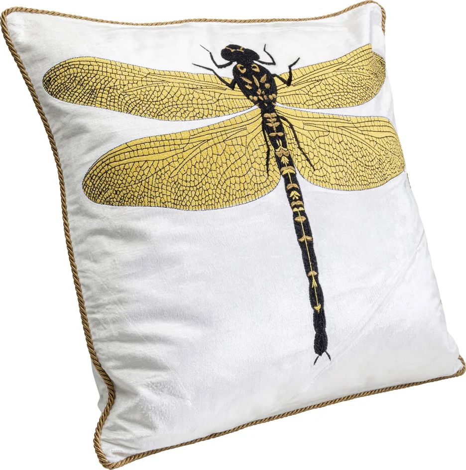 Подушка KARE Kissen Glitter Dragonfly Weiß 55241
