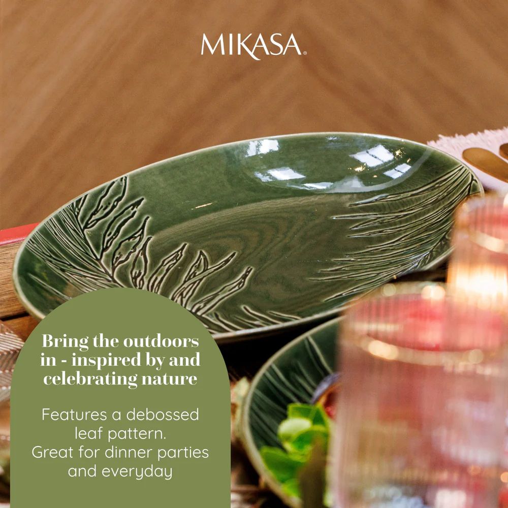 Блюдо сервировочное KitchenCraft Mikasa Jardin Green Oval Serving Platter MKJDSRVPLATOV
