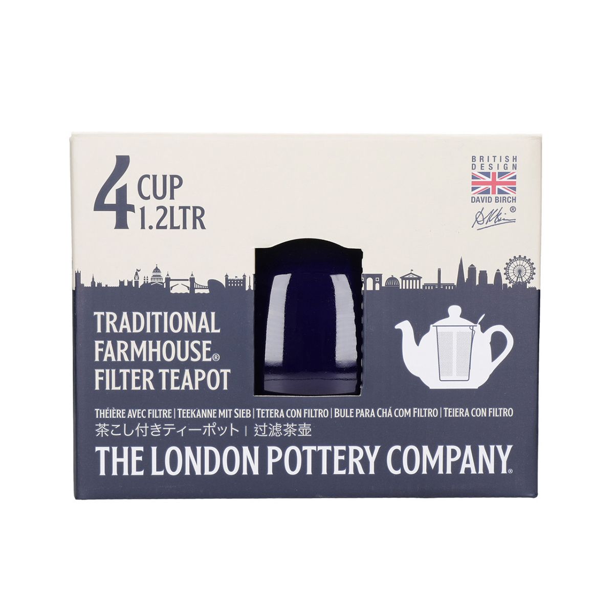 Чайник заварочный KitchenCraft London Pottery Farmhouse Cobalt Blue Teapot 73290